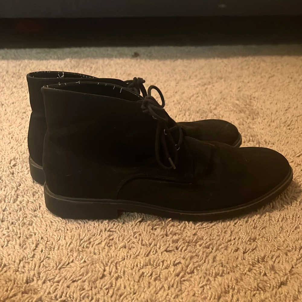 High top black dress shoes